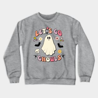 Kawaii Retro Halloween Ghost - Lets Go Ghouls Y2K Crewneck Sweatshirt